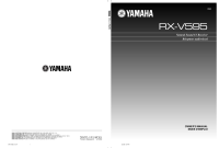 Yamaha RXV-595 - Owners Manual 